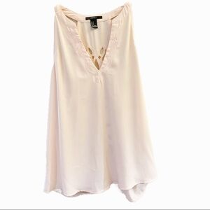 Forever 21 Sleeveless Halter Blush Pink Lace Embroidered Tank Blouse. Size Small